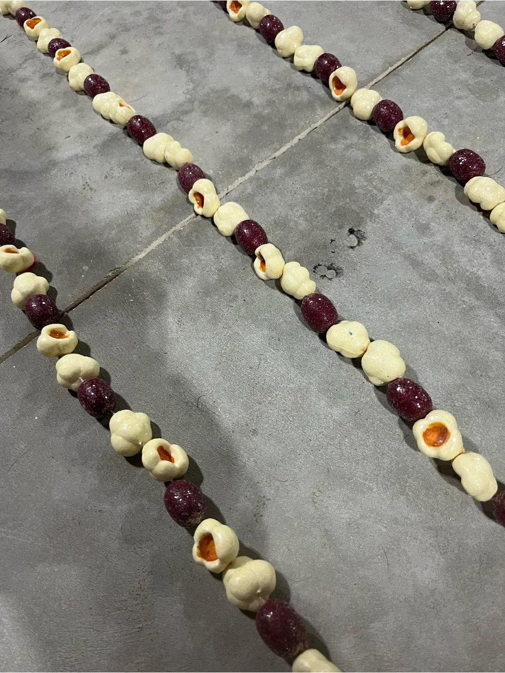 White and Maroon Berry Garland String for Party and Holiday Decor